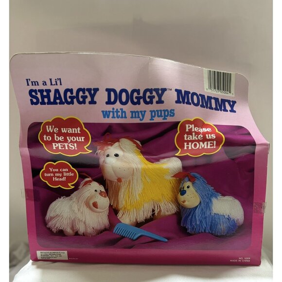 SHAGGY DOGGY MOMMY with my pups 1987 Giocadag Italy puppet mint box set RARE - Picture 3 of 3